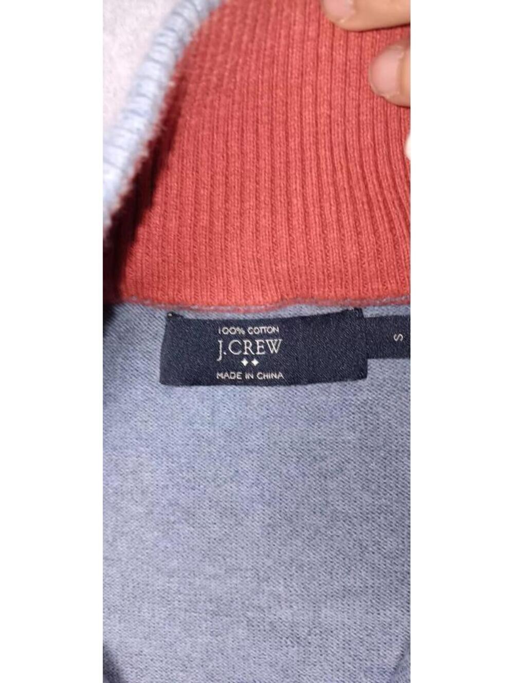 J Crew Pullover Partial Zip Up Sweatshirt Jacket Mens Size Small Red White... - Picture 2 of 11